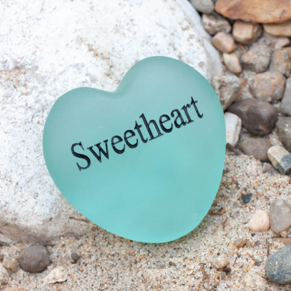 SEA GLASS HEART, 2" SWEETHEART