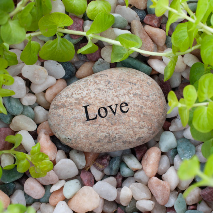 MINI STONE, 2-3" LOVE