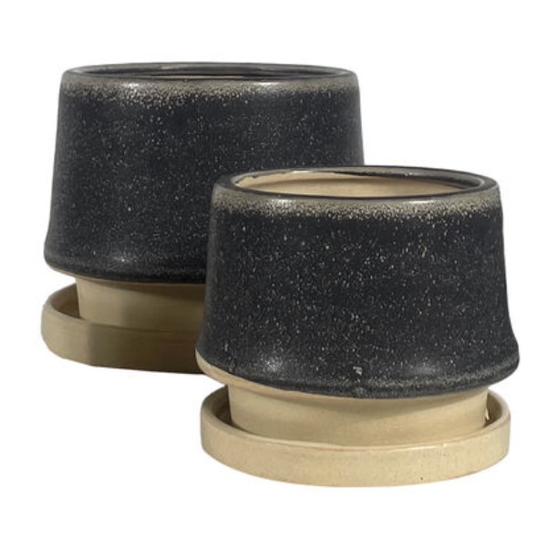 Bohemian Petit Pots w/ Attached Saucer 6.25"