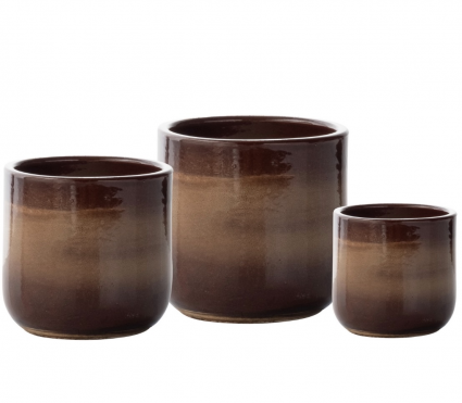 Paralia Brown Medium Planter 12"W