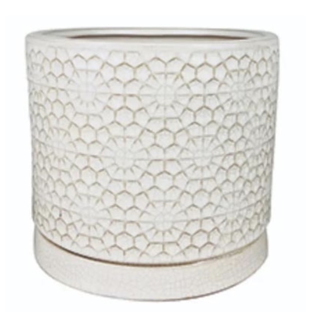 Amelia White Cylinder Planter 5" x 4.25"