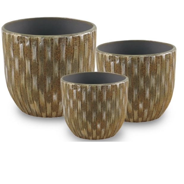 Golden Grid Egg Pot - Medium