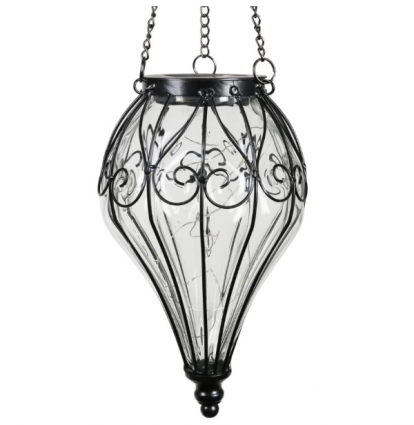 Solar Clear Glass Hanging Lantern