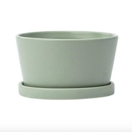 Small Green Dish Garden with Saucer 6" x 3"