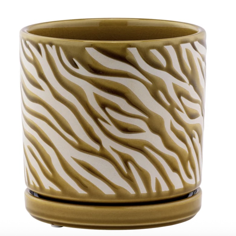 PLANTER, 5" GOLD/CREAM SWIRL