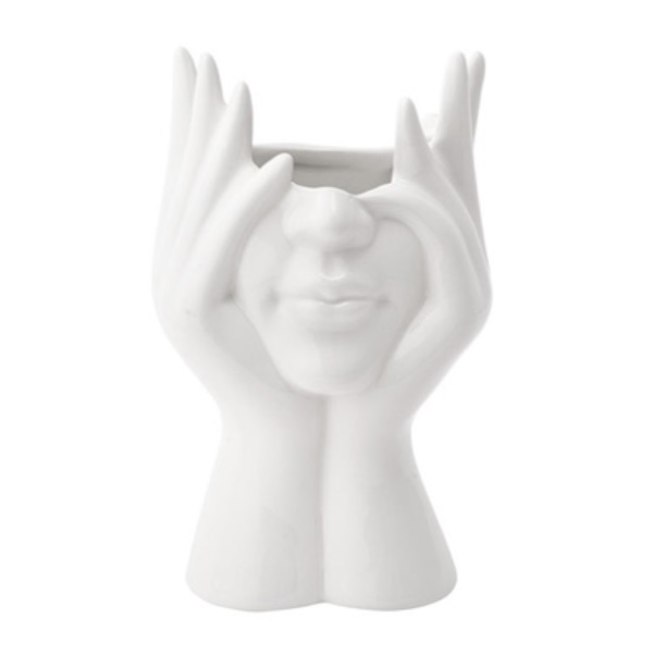 Hands Covering Eyes Planter 5" H x 2.5"