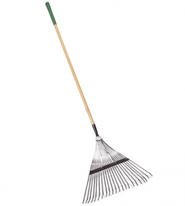 Lawn & Leaf Rake  Steel Tines, Wood Handle, 22-Inch Head