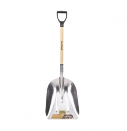 Aluminum Grain Scoop with Wood D-Handle  14"