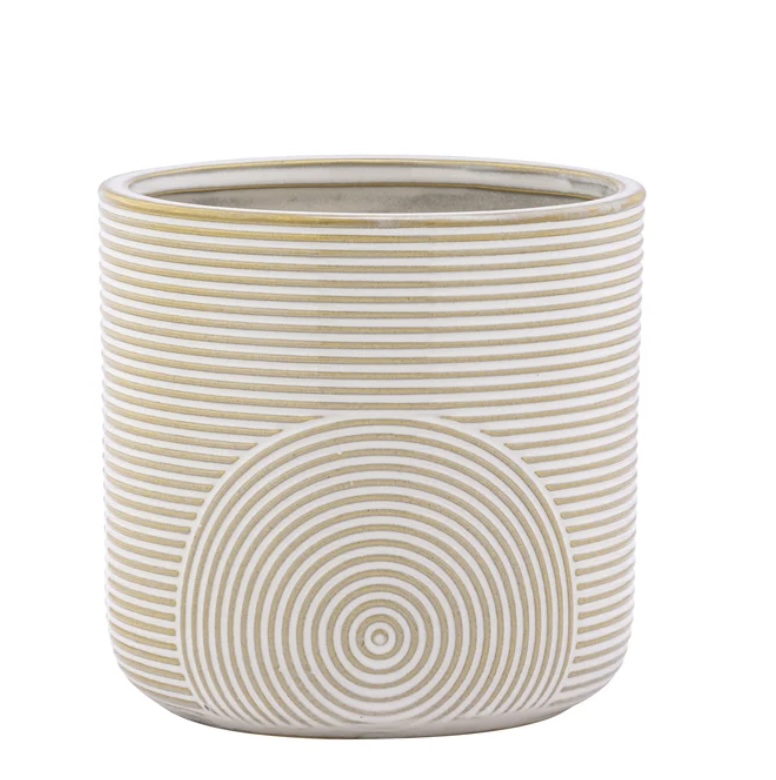 Small Lines/Circle Planter 4.75" X 5"H 