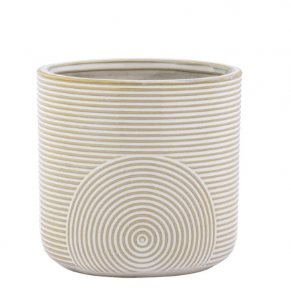 Small Lines/Circle Planter 4.75" X 5"H 