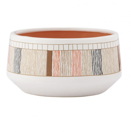 Multi-Color Ribbed Band Bowl   4" X 4" 