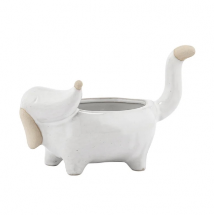 Small Looking Back Dog Planter 2" H x 7"