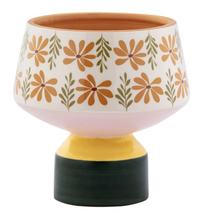 Vintage Flower with Yellow/Green Base 3.75" H 4.75" 