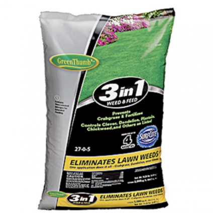 Green Thumb 3-in-1 Weed & Feed with Crabgrass Preventer 27-0-5 (5,000 sq. ft.)