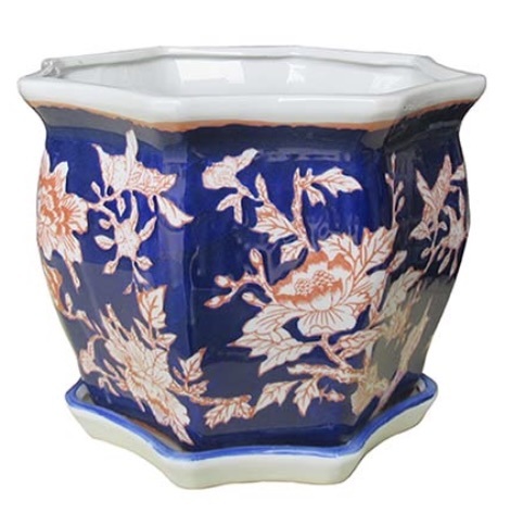Octagon Porcelain Planter 7"