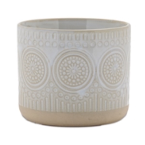 Circles Porcelain Pot 4.75"D X 4"H 
