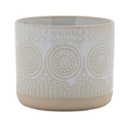 Circles Porcelain Pot 4.75"D X 4"H 