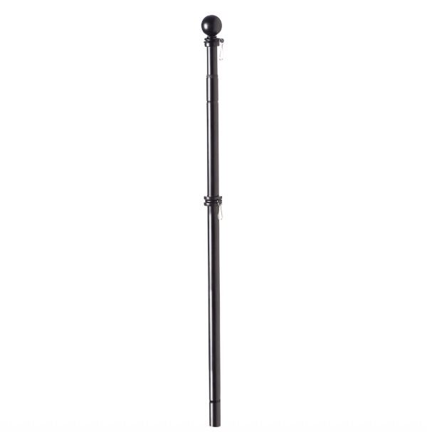 Extendable Metal House Flag Pole, Black