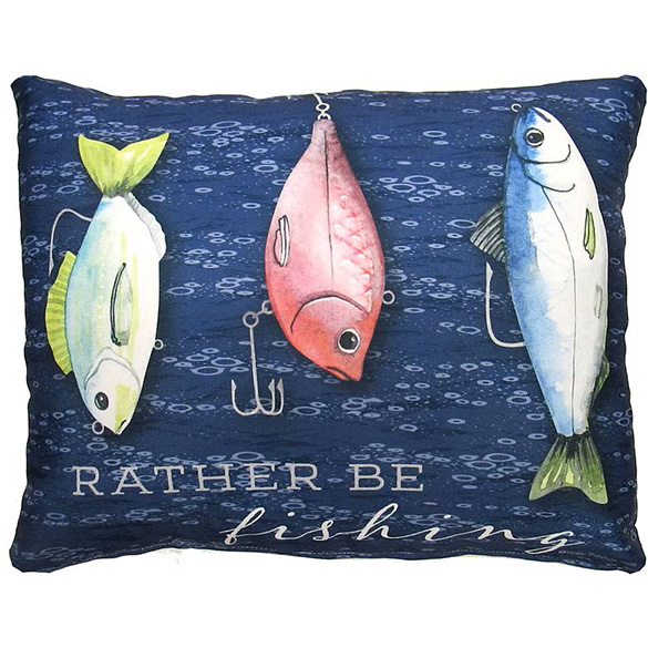 PILLOW, 19X24 RATHER BE FISHING