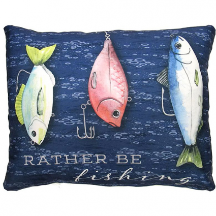 PILLOW, 19X24 RATHER BE FISHING