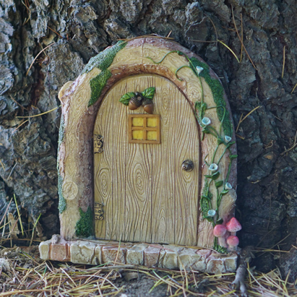 FAIRY DOOR, CHARMING WOOD LOG LG