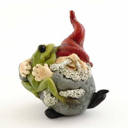 Fairy Garden Gnome Hugging a Frog