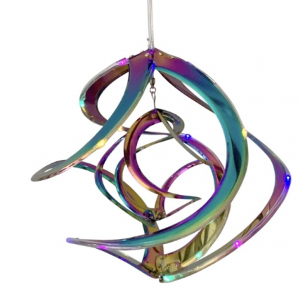 Rainbow Double Helix LED Cosmix Wind  Spinner  14&#8243;