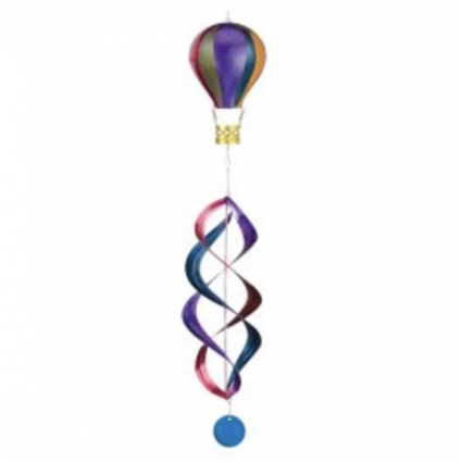Hot Air Balloon Rainbow Hanging Wind Spinner  36"