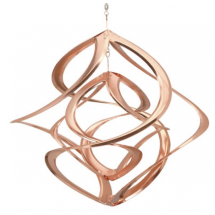 Copper Cosmix Double Helix Garden Wind Spinner  14&#8243;