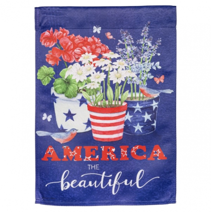 America the Beautiful Suede Garden Flag