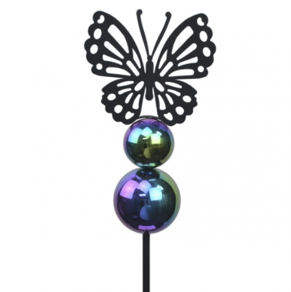 Butterfly Gazing Ball Garden Stake