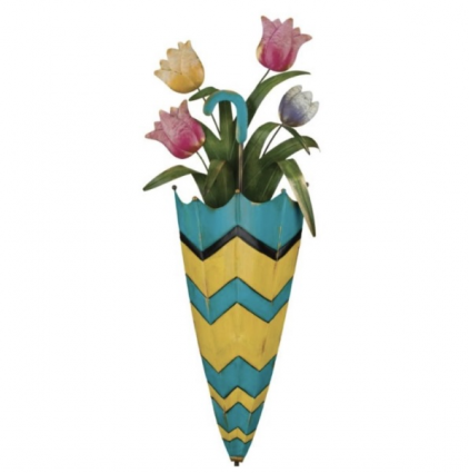 Blue Umbrella Flower Stake