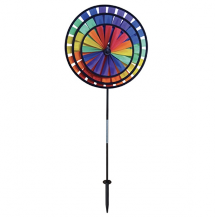 Rainbow Three Wheel Wind Spinner 14"