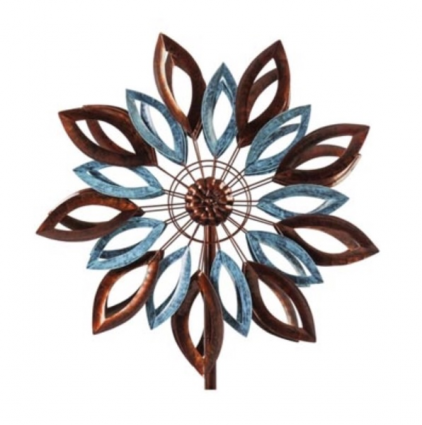 Verdi & Copper Leaves Wind Spinner 24"W X 75"H