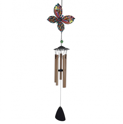 Butterfly Mosaic Suncatcher Windchime 30"
