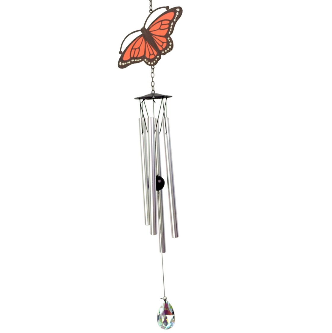 Monarch Butterfly Crystal Suncatcher Windchime 29"