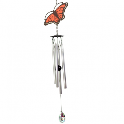 Monarch Butterfly Crystal Suncatcher Windchime 29"