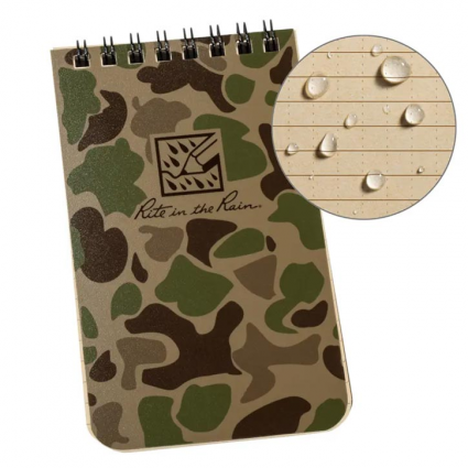 NOTEBOOK,  CAMO 3X5 TOP SPIRAL
