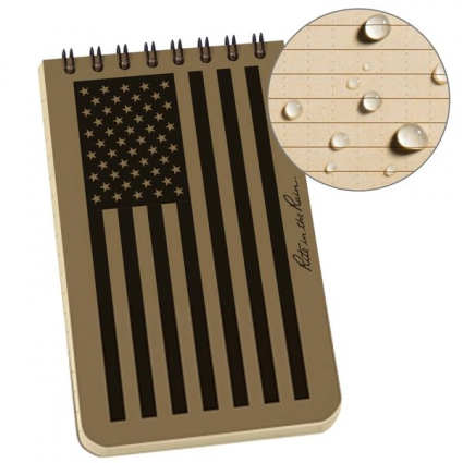NOTEBOOK, TAN FLAG TOP SPIRAL