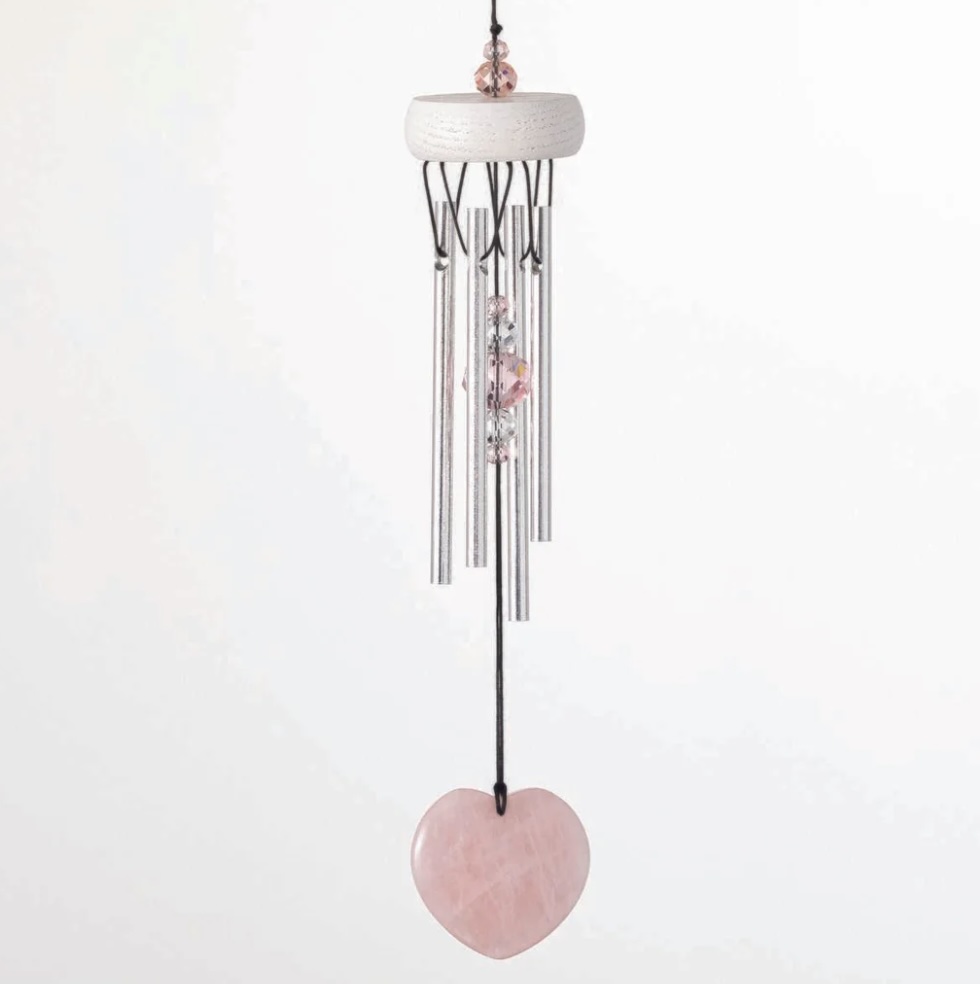 Rose Quartz Heart Chime Windchime