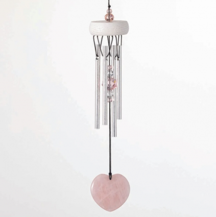 Rose Quartz Heart Chime Windchime