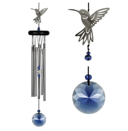 Crystal Hummingbird Chime Windchime 18"