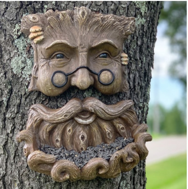 Tree Face with Glasses Bird Feeder
