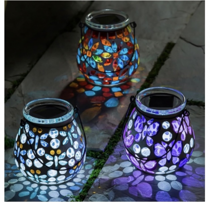 Garden Icons and Florals Mosaic Solar Lantern (sold seperately)