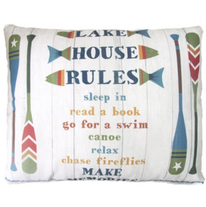 Lake House Rules Pillow 19x24"