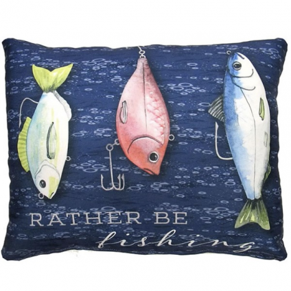 Rather Be Fishing Pillow 19x24"
