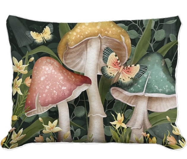 Mushroom Trio Decorative Pillow