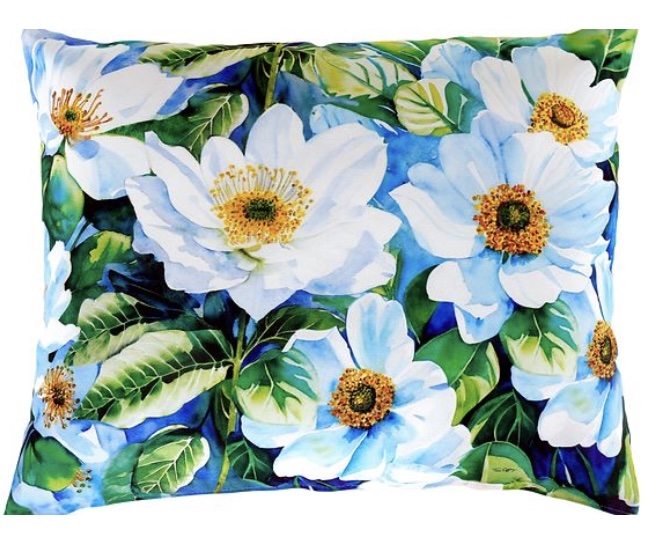 White Anemone Decorative Pillow