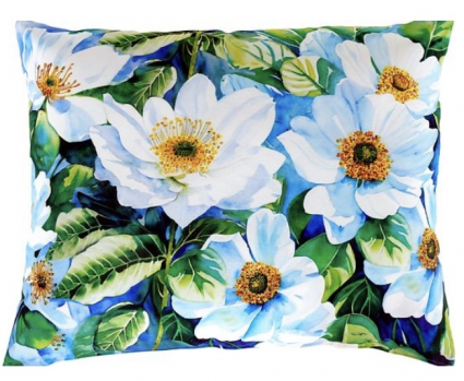 White Anemone Decorative Pillow