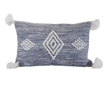 Garret Blue & White Diamond Pillow